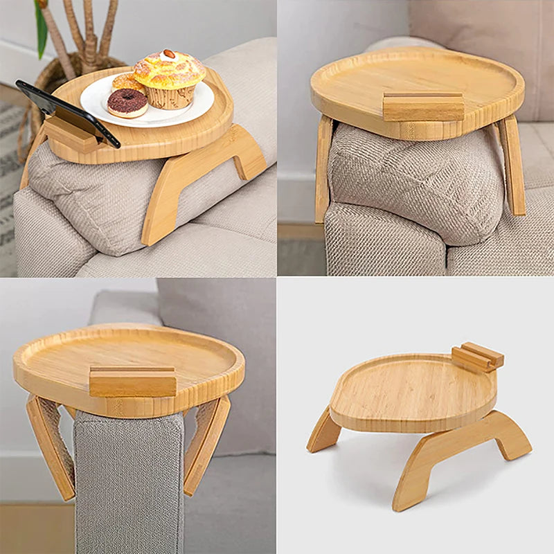 plateau pour canapé en bambou pliable et adaptable a toutes sortes de canapé