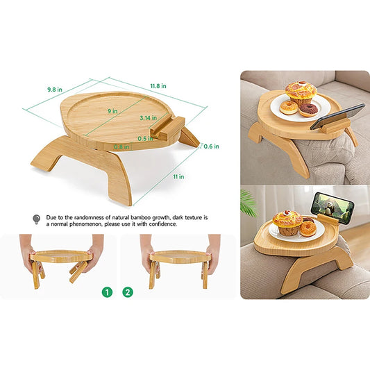 plateau pour canapé en bambou pliable adaptable a toutes sorte de canapé 